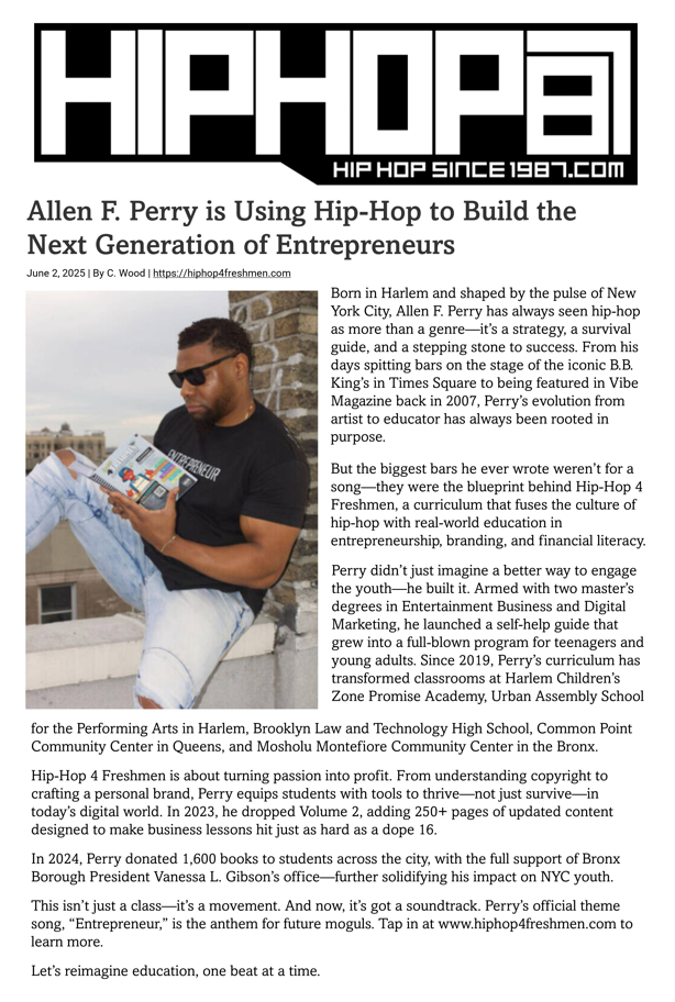 Allen F. Perry is Using Hip-Hop to Build the Next Generation of Entrepreneurs